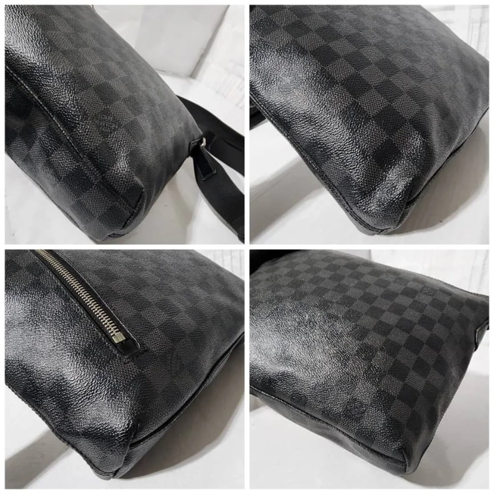 Authentic LOUIS VUITTON Damier Graphite Mick PM Shoulder Bag Black/Grey